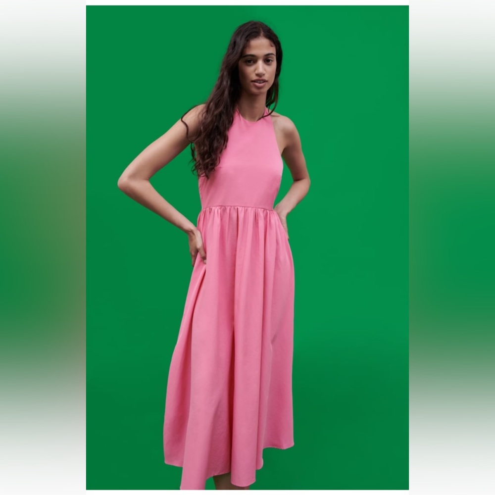 Zara Poplin Halter Dress
